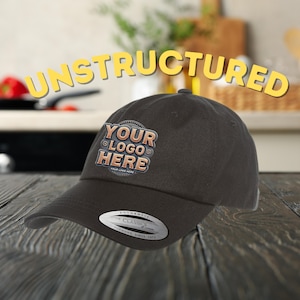 Custom Embroidered Unstructured Adjustable Cap - Personalize with Text or Logo - Ideal Gift - Customizable Cap - Custom Logo - Custom Text