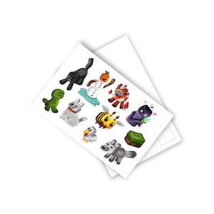 Planner Sticker Set Niedlich 3D Cartoon Haustiere Pixel Art Digital Scrapbooking Clipart PNG Instant Download 400 DPI
