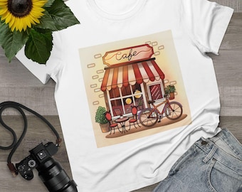 Digital Download Cute Cafe Illustration, Hand-Drawn Coffee Shop Art, Personalized Digital Gift, Cozy Kitchen Wall Decor, Instant Download