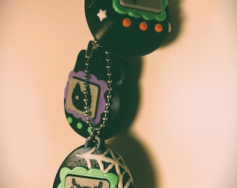 Halloween Virtual Pet Fidget Clicker - Black Cat, Spider, or Stars and Moons! | Fidget tool, fidget clicker keychain