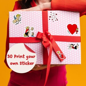 Digitale Retro Valentinstag Aufkleber Png Clip Art Retro Februar Aufkleber Bullet Journal Retro Liebe Aufkleber Blatt Png Bundle