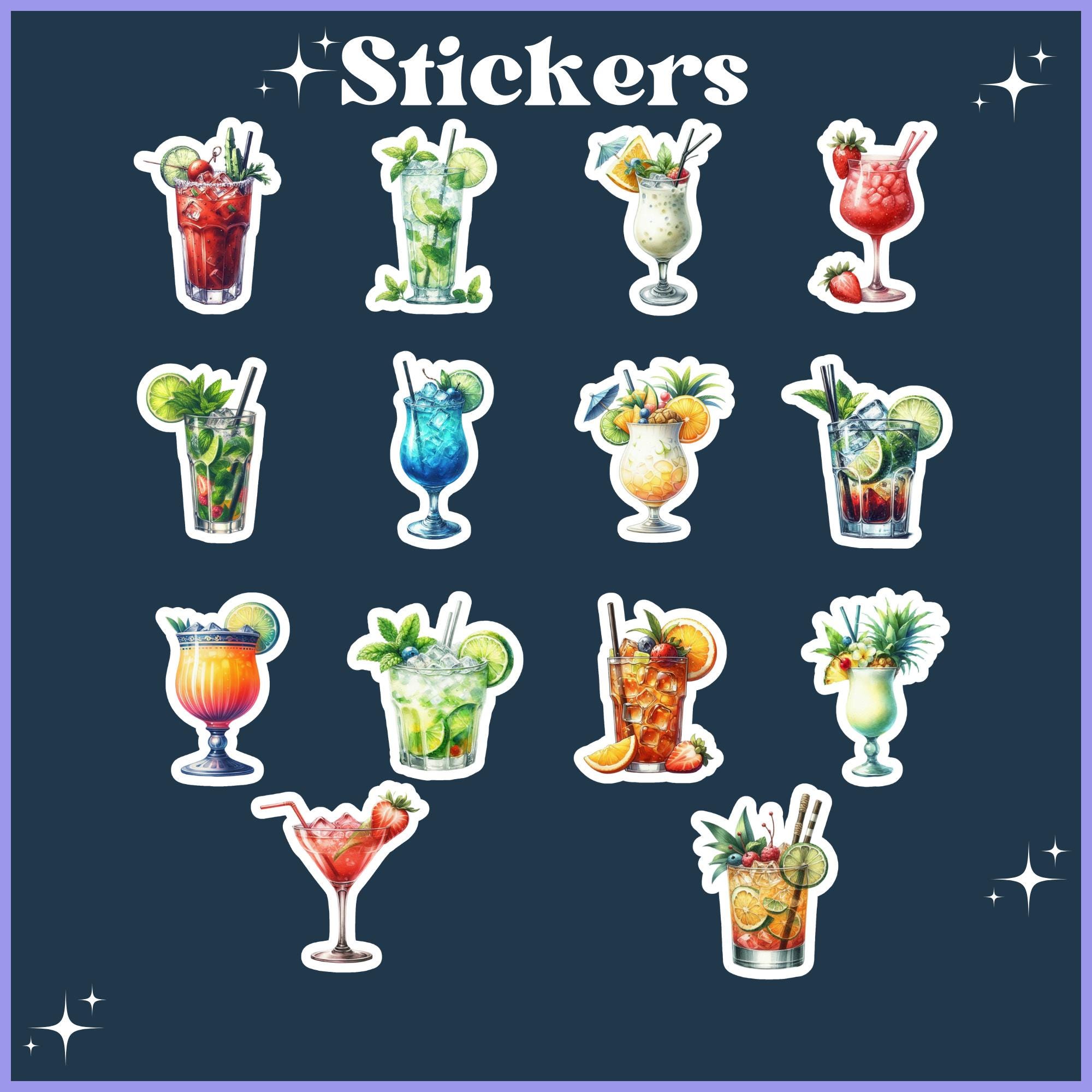 Printable Cocktail Clip Art Png Sticker Digital Download Png Cocktail ...