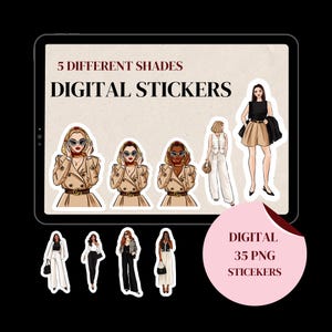 Digitale Mode Mädchen Aufkleber Png Journal Aufkleber Mädchen in Mode Drucken Sie Ihre eigenen Aufkleber Digitale Png Aufkleber Png Frauen an der Macht