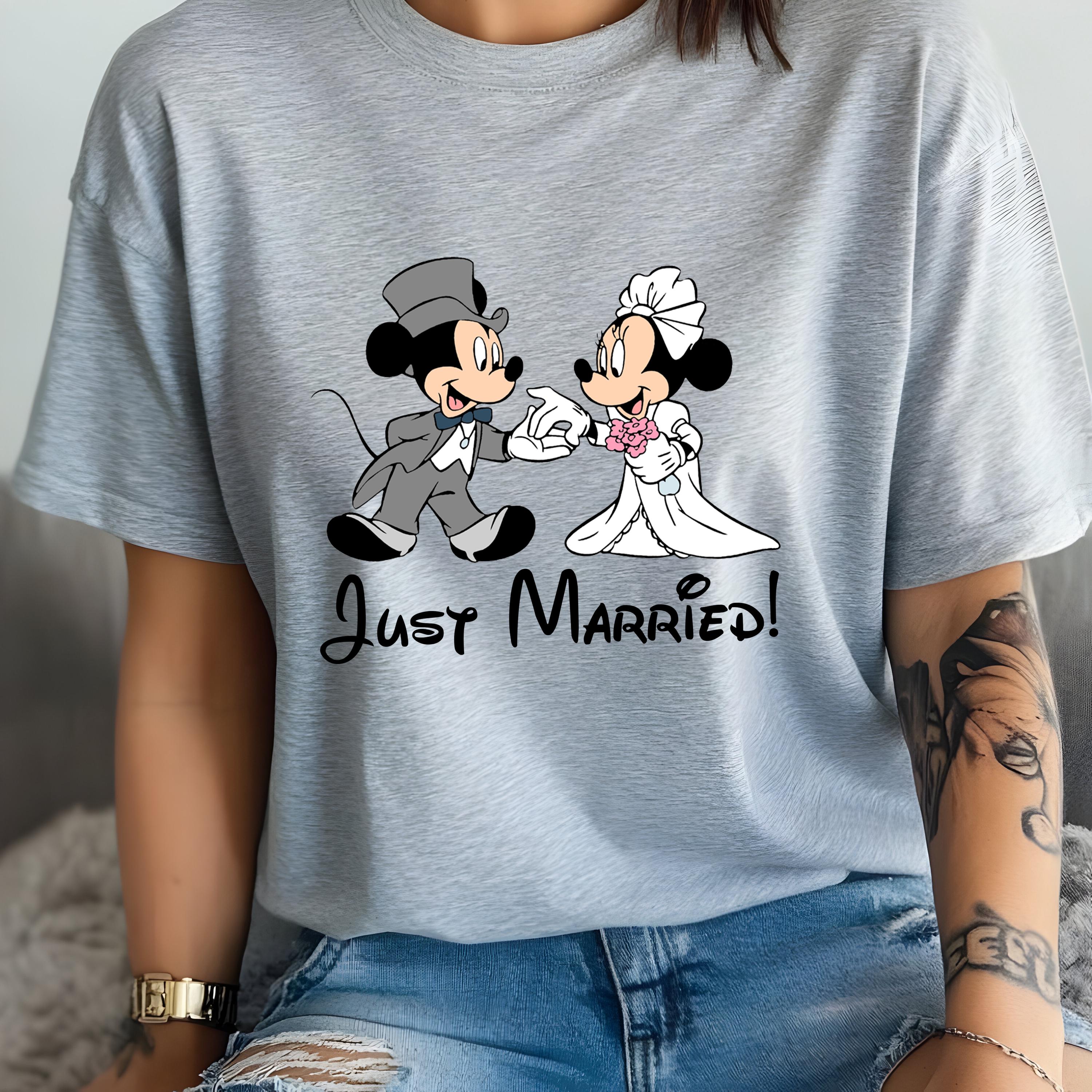 Wedding Just Engaged Disney Shirts Just Married Mickey