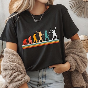Evolution Retro Tennis T-Shirt, Vintage Tennis Shirt, Sports Apparel, Cool Tennis Tee, Perfect for Tennis Fans, Classic Sports Clothing
