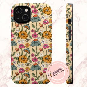 Retro Hippie Groovy Psychelic Magnetic Tough Phone Case, Vintage Indie Grunge Phone Cover For Iphone 13 14 15 Plus Pro Pro Max