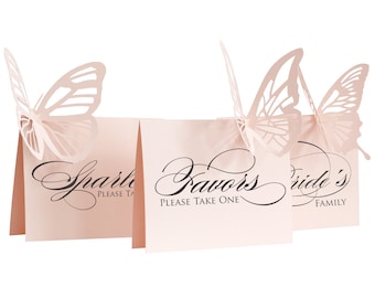 Wedding Favors Sign - wedding signage, neutral, butterfly, reception sign, table sign, lasercut, graceful, lovely, beautiful, refined, luxe