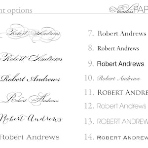 Printed Guest Names for escort cards and place cards image 1