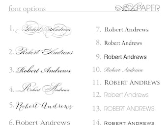Printed Guest Names (for escort cards and place cards)