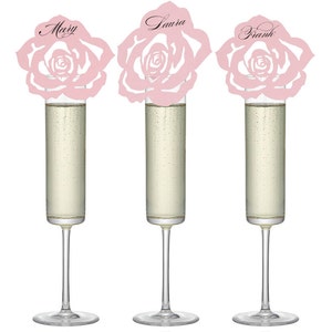 Segnaposto con rose - vetro, fiore, rosa, ritaglio, segnaposto