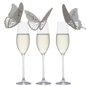 Schmetterling Tischkarten - handgemacht, grau, Flügel, Fliege, flattern, Blume, Schwalbenschwanz, Seele, Vogelflügel, Motte, Naturverlauf, organisch