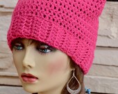 READY TO SHIP Pink Pussy Crochet Hat Pussy Cat Hat Kitty Hat Woman 39 s Rights Hat Pussy Hat Project Crochet Cat Beanie