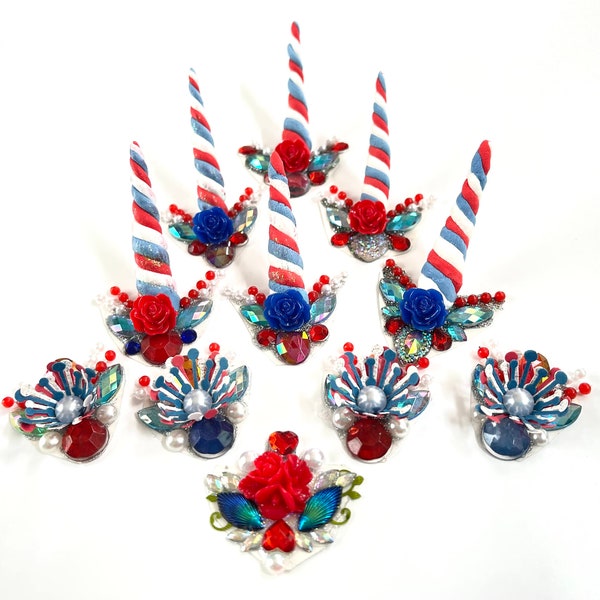 10 Mixed Stick On | Patriotic Bling | Patriotic Face Painting Bling | Jewel Clusters | Fourth of July Face Jewels | Face Painting Bling