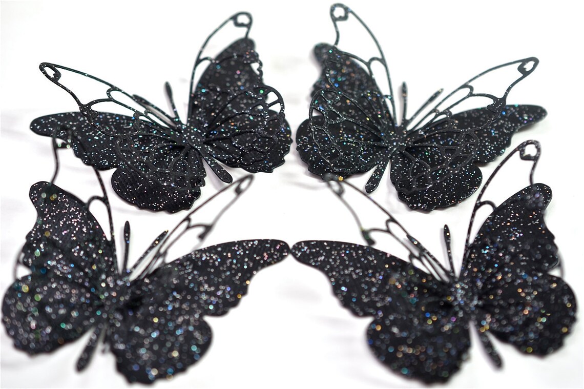Download Set of 10 Black Tie Layered Butterfly Punches Die | Etsy