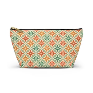 Floral Print Accessory Pouch: Cosmetic Makeup Bag Travel Organizer