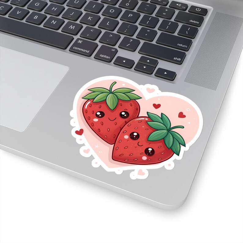Valentine's Day Cartoon Strawberry Couple Kiss-cut Stickers, Cute Love ...