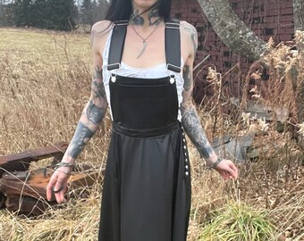 Hell Couture Overalls Maxi Pleather Dress