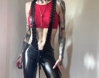 Hell Couture Rubber Suspenders Bodysuit