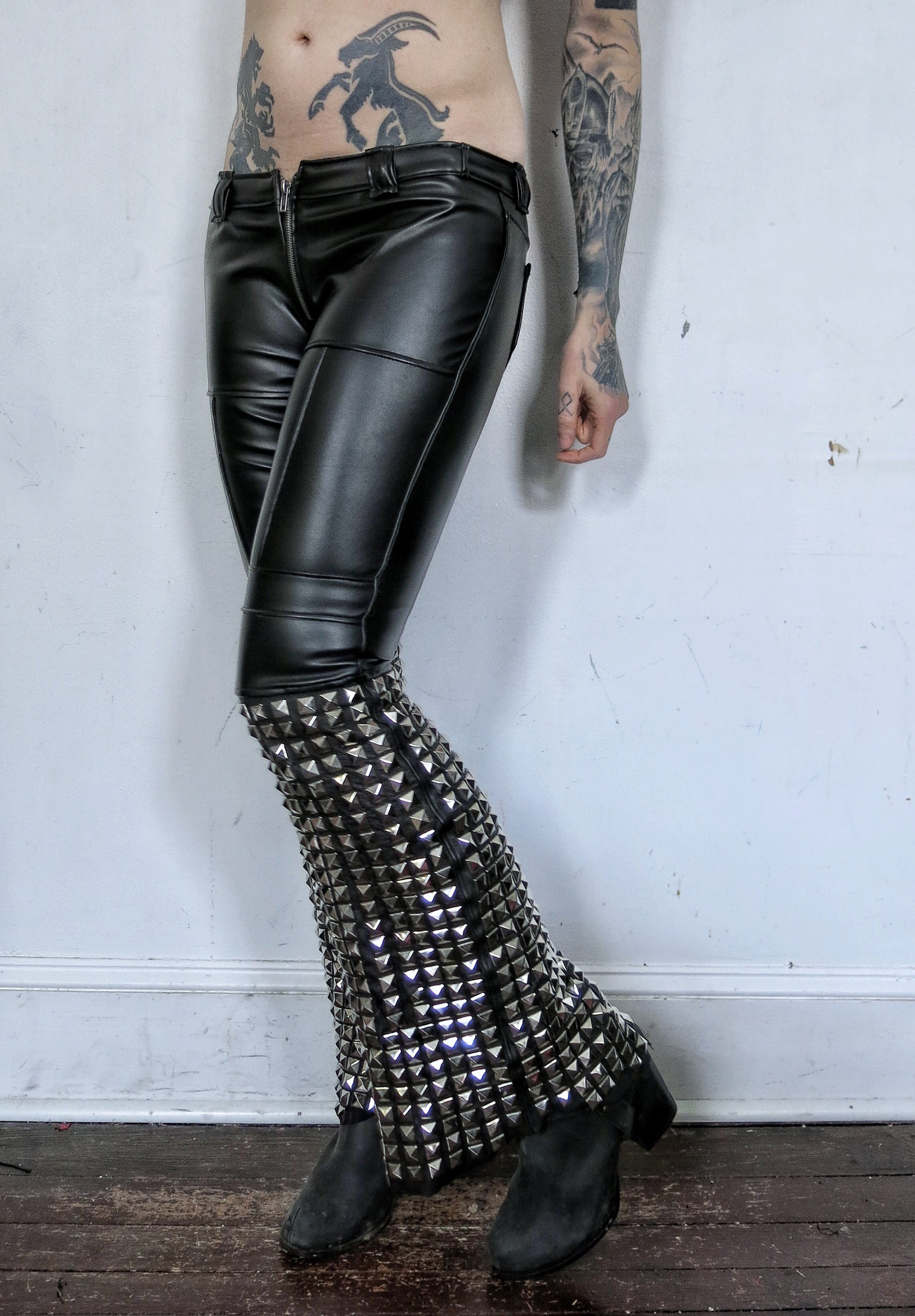 Hell Couture Studded Leather Pants | Etsy