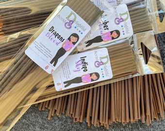 Incienso y mirra, paquete de 20, varillas de incienso sumergidas a mano, secadas al aire.