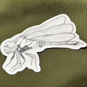 Hand Drawn Dragonfly Sticker