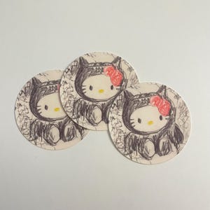 bat kitty sketch sticker