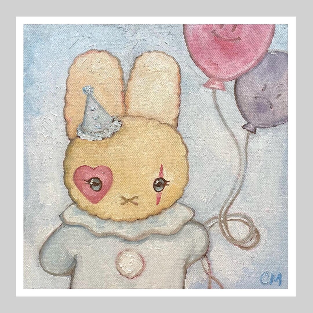 Sad Clown Bunny~ Art Print - Etsy