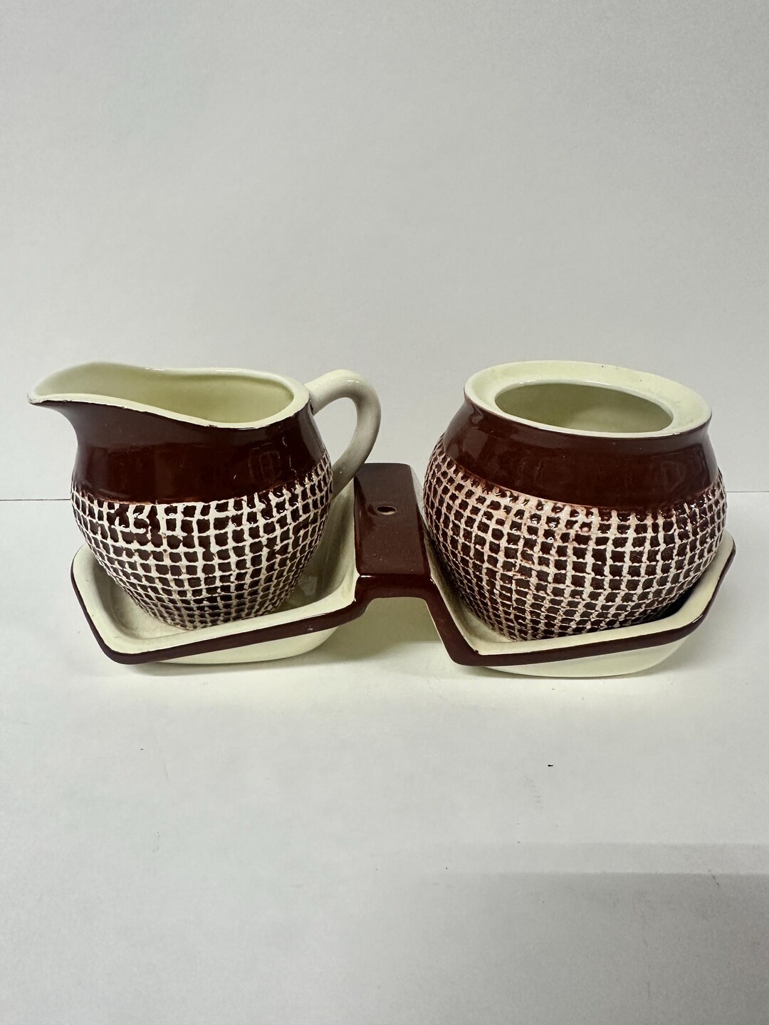 1950's Brown and Creme Nasco Del Coronado Creamer and Sugar Set - Etsy