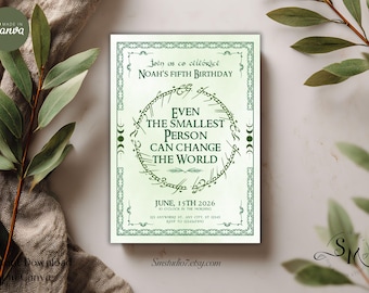 Elvish Birthday invitation | Cottagecore Party Invite | One Birthday to Rule Them All | Birthday | Instant Download | Edit in Canva | B65