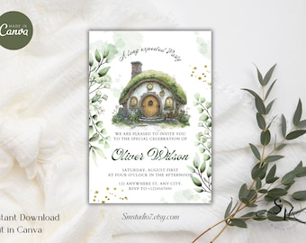 Fantasy Birthday invitation | Cottagecore Party Invite | A Long Expected Party | Fairycore Birthday | Instant Download | Edit in Canva | B73