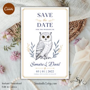 Invito di nozze a tema magico "Save the Date" - Modello elegante / Invito HP / Matrimonio magico / Download immediato / Modificabile in Canva / HP26