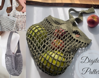 Crochet Farmers Market Bag | Boho Tote | Crochet pattern