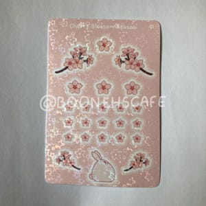 Kirschblüte / Süßer Rosa Hase Sticker Bogen / Rosa Hase / Kawaii / Süße Kunst / Ästhetik / Schreibwaren