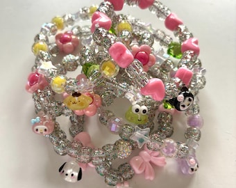 Pulseras Kandi inspiradas en Sanrio - Juego de 7