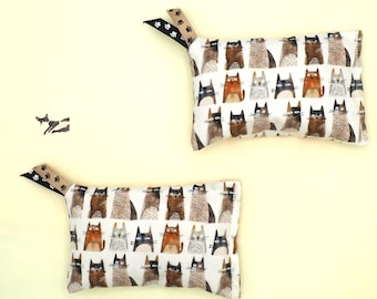 Two handmade Catnip Cat Toys: Character cats fabric Pillows / kickers. Perfect gift or treat.