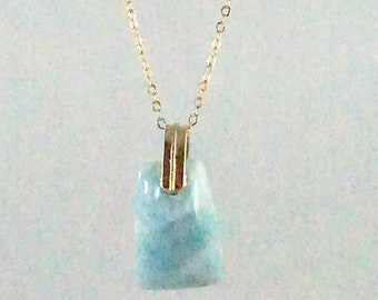 Beautiful Aqua Larimar Pendant Necklace