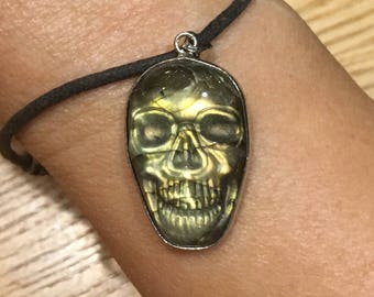 Yellow Labradorite Skull