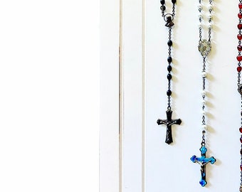 Vintage Rosary - Black or Baby Blue