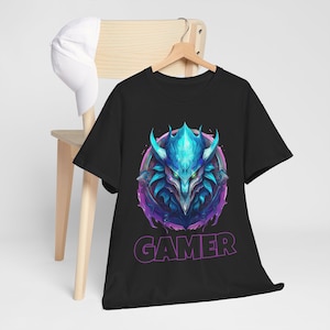 Gamer Gifts for Gamers - Mystical Beast Gamer T-Shirt, Gaming T Shirt Mens Top Tee, Idea For Him, Christmas Present, Mens Geek T Shirt