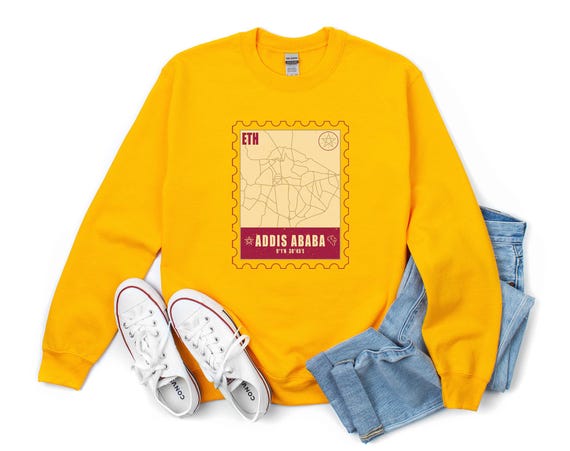 Addis Ababa Vintage Stamp Sweatshirt: Ethiopia, African Cities - Etsy