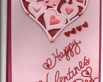 Happy Valentine's Day, handmade Car-blank Card- Greeting Card + Envelope