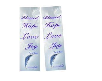 Instant Download-sentiment words-SKY background and feather bookmark