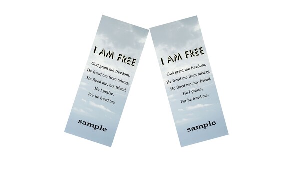 Bookmark Message I Am Free Poem By Feon Davis Etsy
