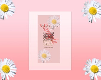 Iphone Wallpaper| Daisy Flower with Poem| Peach color background