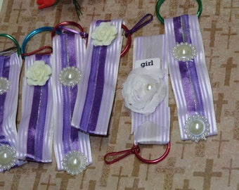 1 Keychains Purple handmade Ribbon accent