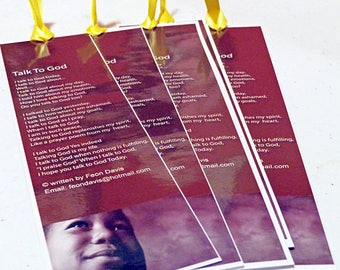 Talk To God Poem  bookmark- instant download