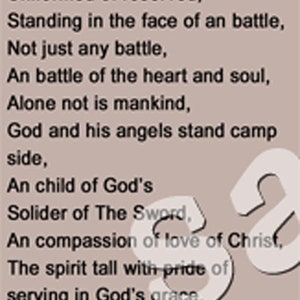 Bookmark Solider of the Word poem inspiring image 2