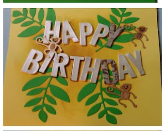 Happy Birthday handmade Cards - Cute Cards - Childrens cards- Animal Cards