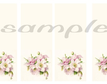 Download immediato stampabile sfondo segnalibro floreale, colore tenue