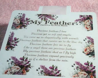 Magnet Bookmarks - My Feather poem - optional holographic or nonholographic